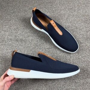 Wolf & Shepherd Swiftknit Loafer Navy Knit White Sole Slip On Sneakers Men’s 11